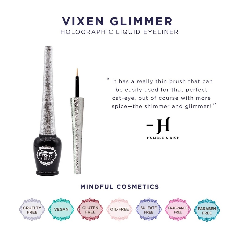 Pretty Vulgar Vixen Glimmer Holographic Liquid Eyeliner 122 Dare to Glare NIB - Picture 2 of 3